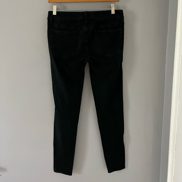 American Eagle Black Super Stretch Jeggings 6 Regular - Picture 6 of 11